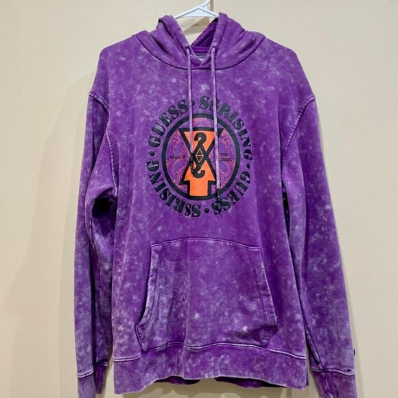 GUESS 88 RISING HOODIE SWEATSHIRT HEAD IN THE CLOUDS SZ L PURPLE ACID STREETWEAR - Picture 6 of 16